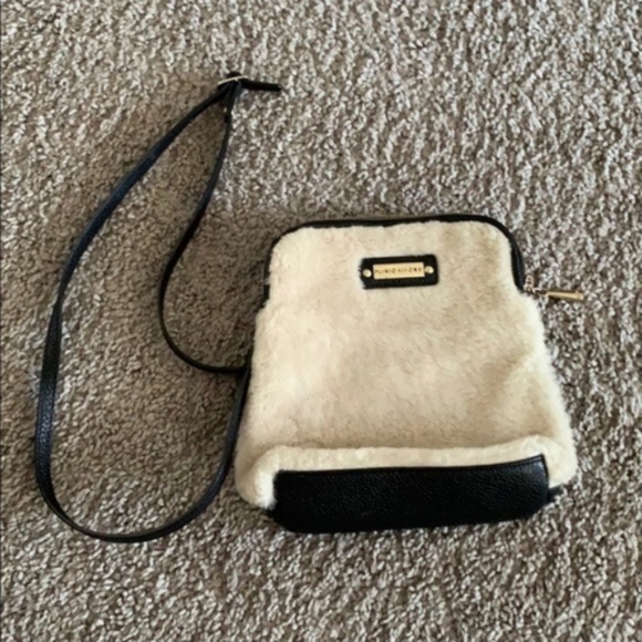 Italian Sheerling & Leather Crossbody Bag - Picture 1 of 5
